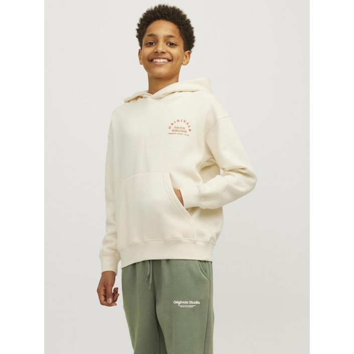 jack en jones boys JORBROOKLYN BACK SWEAT HOOD JNR Buttercream/VOLUME | Freewear JORBROOKLYN BACK SWEAT HOOD JNR - www.freewear.nl - Freewear