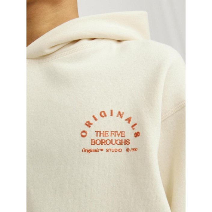 jack en jones boys JORBROOKLYN BACK SWEAT HOOD JNR Buttercream/VOLUME | Freewear JORBROOKLYN BACK SWEAT HOOD JNR - www.freewear.nl - Freewear