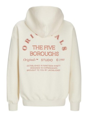 jack en jones boys JORBROOKLYN BACK SWEAT HOOD JNR Buttercream/VOLUME | Freewear JORBROOKLYN BACK SWEAT HOOD JNR - www.freewear.nl - Freewear