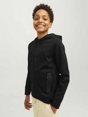 jack en jones boys JCOFUSION SWEAT ZIP HOOD NOOS JNR Black | Freewear JCOFUSION SWEAT ZIP HOOD NOOS JNR - www.freewear.nl - Freewear