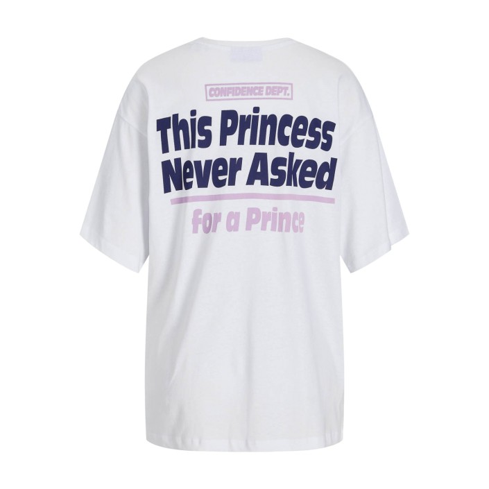 JACK&JONES ORIGINALS JXMILLOW LOOSE SS TEE JRS Bright White/THIS PRINCESS NEVER | Freewear JXMILLOW LOOSE SS TEE JRS - www.freewear.nl - Freewear