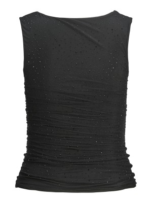 JACK&JONES ORIGINALS JXKIA SAGA SL SHINE REV TOP WVN Black/BLACK RINESTONE | Freewear JXKIA SAGA SL SHINE REV TOP WVN - www.freewear.nl - Freewear