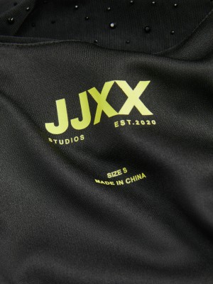 JACK&JONES ORIGINALS JXKIA SAGA SL SHINE REV TOP WVN Black/BLACK RINESTONE | Freewear JXKIA SAGA SL SHINE REV TOP WVN - www.freewear.nl - Freewear