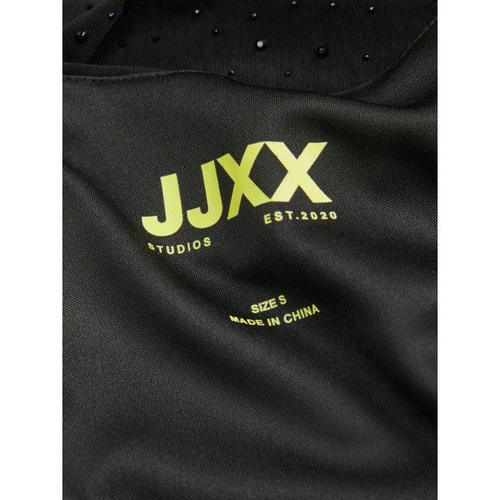 JACK&JONES ORIGINALS JXKIA SAGA SL SHINE REV TOP WVN Black/BLACK RINESTONE | Freewear JXKIA SAGA SL SHINE REV TOP WVN - www.freewear.nl - Freewear