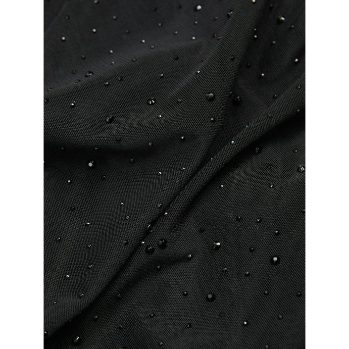 JACK&JONES ORIGINALS JXKIA SAGA SL SHINE REV TOP WVN Black/BLACK RINESTONE | Freewear JXKIA SAGA SL SHINE REV TOP WVN - www.freewear.nl - Freewear
