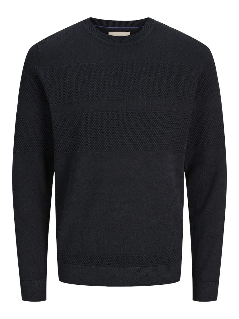 Jack & Jones Trui Jprblunoah Knit Crew Neck Bf Ln 12265328 Black Beauty/solid/plac Mannen Maat - XL