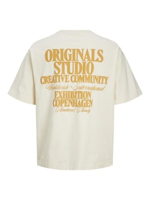 JACK&JONES ORIGINALS JORROXBURY TYPE TEE SS CREW NECK Antique White | Freewear JORROXBURY TYPE TEE SS CREW NECK - www.freewear.nl - Freewear