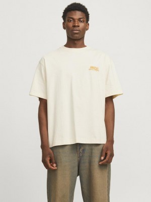 JACK&JONES ORIGINALS JORROXBURY TYPE TEE SS CREW NECK Antique White | Freewear JORROXBURY TYPE TEE SS CREW NECK - www.freewear.nl - Freewear