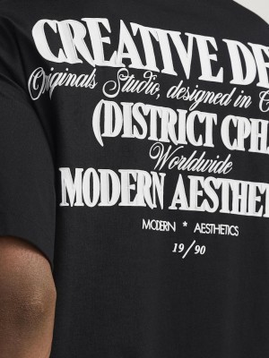 JACK&JONES ORIGINALS JORROXBURY TYPE TEE SS CREW NECK Black | Freewear JORROXBURY TYPE TEE SS CREW NECK - www.freewear.nl - Freewear