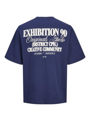 JACK&JONES ORIGINALS JORROXBURY TYPE TEE SS CREW NECK Ocean Cavern | Freewear JORROXBURY TYPE TEE SS CREW NECK - www.freewear.nl - Freewear
