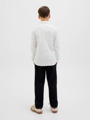 jack en jones boys JJEBREEZE LINEN BLEND SHIRT LS SN J: White | Freewear JJEBREEZE LINEN BLEND SHIRT LS SN J: - www.freewear.nl - Freewear