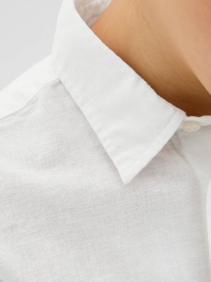 jack en jones boys JJEBREEZE LINEN BLEND SHIRT LS SN J: White | Freewear JJEBREEZE LINEN BLEND SHIRT LS SN J: - www.freewear.nl - Freewear