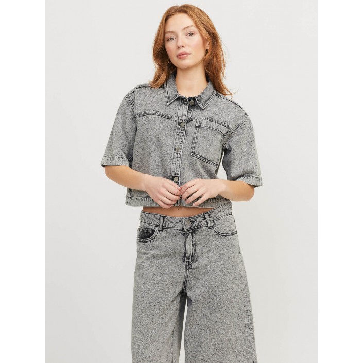 JACK&JONES ORIGINALS JXSANDY COMFORT SS DENIM SHIRT DNM : Light Grey Denim | Freewear JXSANDY COMFORT SS DENIM SHIRT DNM : - www.freewear.nl - Freewear