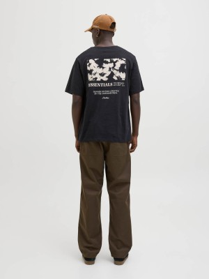 JACK&JONES ORIGINALS JJJEFF MONOCHROME TEE SS CREW NECK Black | Freewear JJJEFF MONOCHROME TEE SS CREW NECK - www.freewear.nl - Freewear