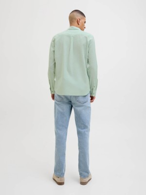 Jack & Jones:JACK&JONES ESSENTIALS JJESUMMER SHIRT LS SN Iceberg Green | Freewear JJESUMMER SHIRT LS SN - www.freewear.nl - Freewear
