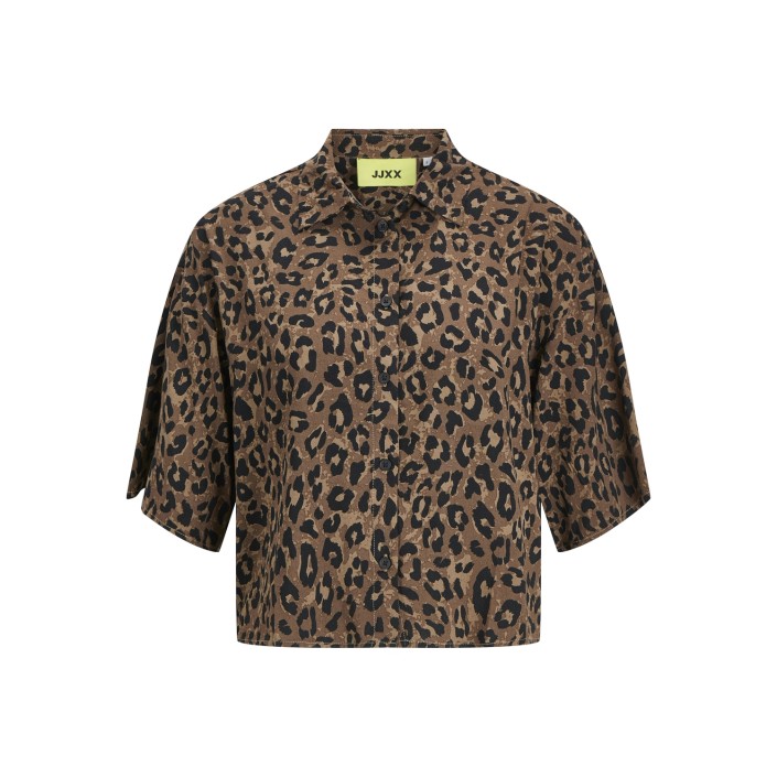 jack JXMIRA VISCOSE SS SHIRT WVN Tigers Eye/LEO | Freewear JXMIRA VISCOSE SS SHIRT WVN - www.freewear.nl - Freewear