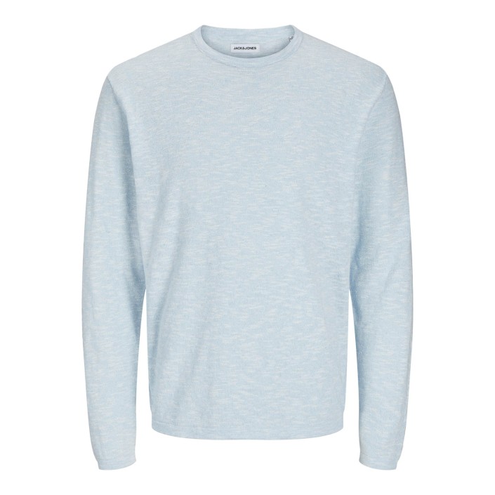 Jack & Jones:JACK&JONES ESSENTIALS JJESUMMER KNIT CREW NECK SN Chambray Blue/w. White | Freewear JJESUMMER KNIT CREW NECK SN - www.freewear.nl - Freewear