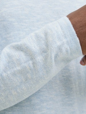 Jack & Jones:JACK&JONES ESSENTIALS JJESUMMER KNIT CREW NECK SN Chambray Blue/w. White | Freewear JJESUMMER KNIT CREW NECK SN - www.freewear.nl - Freewear