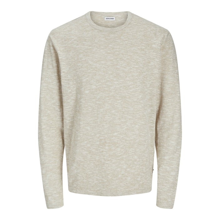 Jack & Jones:JACK&JONES ESSENTIALS JJESUMMER KNIT CREW NECK SN Crockery/w. White | Freewear JJESUMMER KNIT CREW NECK SN - www.freewear.nl - Freewear