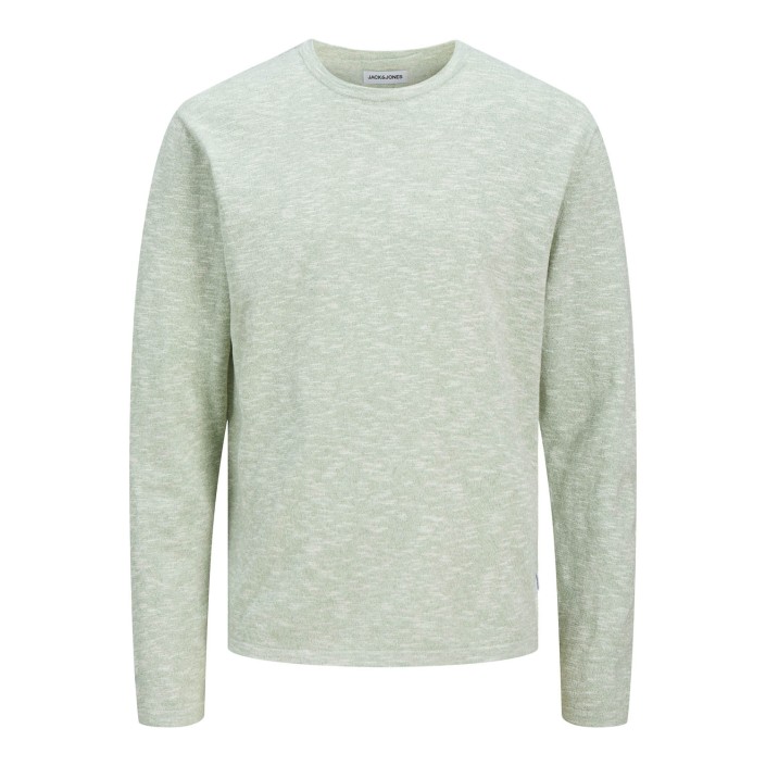 Jack & Jones:JACK&JONES ESSENTIALS JJESUMMER KNIT CREW NECK SN Iceberg Green/w. White | Freewear JJESUMMER KNIT CREW NECK SN - www.freewear.nl - Freewear