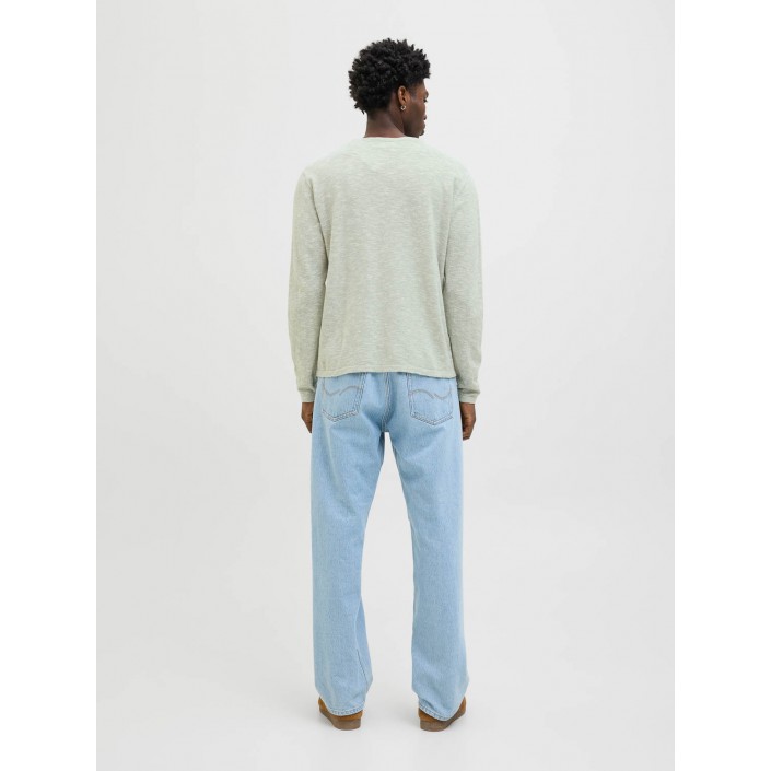 Jack & Jones:JACK&JONES ESSENTIALS JJESUMMER KNIT CREW NECK SN Iceberg Green/w. White | Freewear JJESUMMER KNIT CREW NECK SN - www.freewear.nl - Freewear