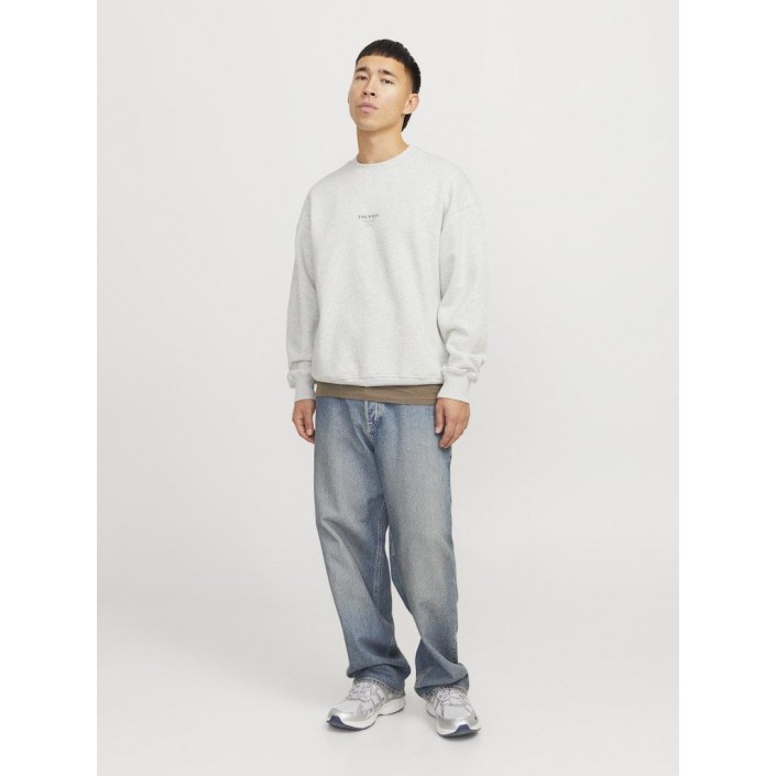 Jack & Jones:JACK&JONES ESSENTIALS JJEURBAN EDGE STUDIO SWEAT CREW NOO: White Melange | Freewear JJEURBAN EDGE STUDIO SWEAT CREW NOO: - www.freewear.nl - Freewear