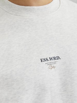 Jack & Jones:JACK&JONES ESSENTIALS JJEURBAN EDGE STUDIO SWEAT CREW NOO: White Melange | Freewear JJEURBAN EDGE STUDIO SWEAT CREW NOO: - www.freewear.nl - Freewear