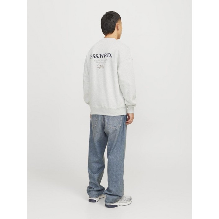 Jack & Jones:JACK&JONES ESSENTIALS JJEURBAN EDGE STUDIO SWEAT CREW NOO: White Melange | Freewear JJEURBAN EDGE STUDIO SWEAT CREW NOO: - www.freewear.nl - Freewear