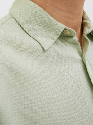 JACK&JONES ORIGINALS JORVARENNA DOBBY SHIRT SS Celadon Tint | Freewear JORVARENNA DOBBY SHIRT SS - www.freewear.nl - Freewear