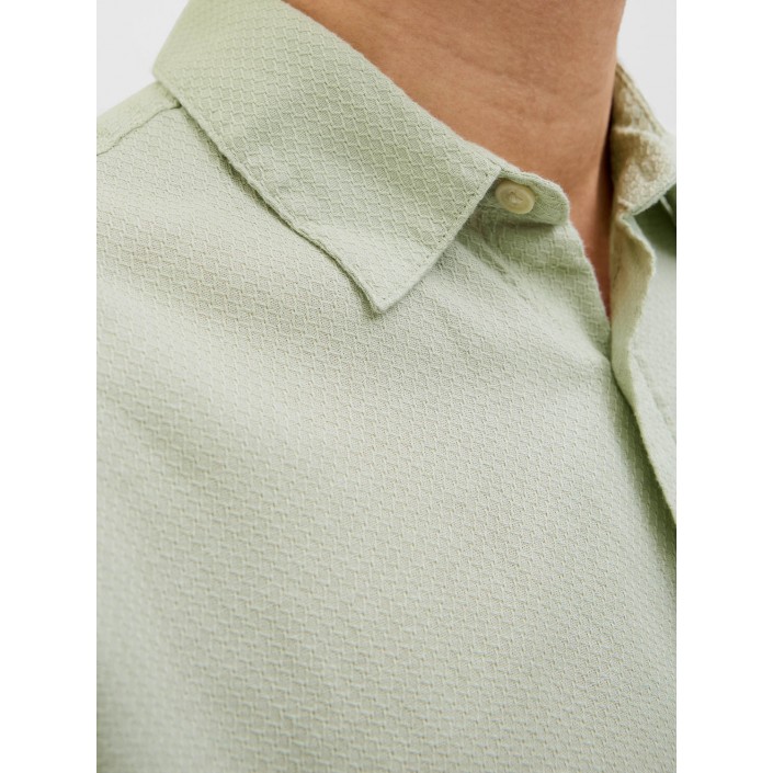 JACK&JONES ORIGINALS JORVARENNA DOBBY SHIRT SS Celadon Tint | Freewear JORVARENNA DOBBY SHIRT SS - www.freewear.nl - Freewear