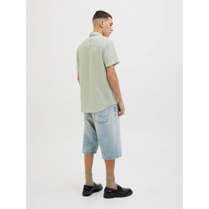 JACK&JONES ORIGINALS JORVARENNA DOBBY SHIRT SS Celadon Tint | Freewear JORVARENNA DOBBY SHIRT SS - www.freewear.nl - Freewear