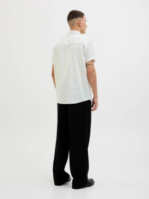 JACK&JONES ORIGINALS JORVARENNA DOBBY SHIRT SS Cloud Dancer | Freewear JORVARENNA DOBBY SHIRT SS - www.freewear.nl - Freewear