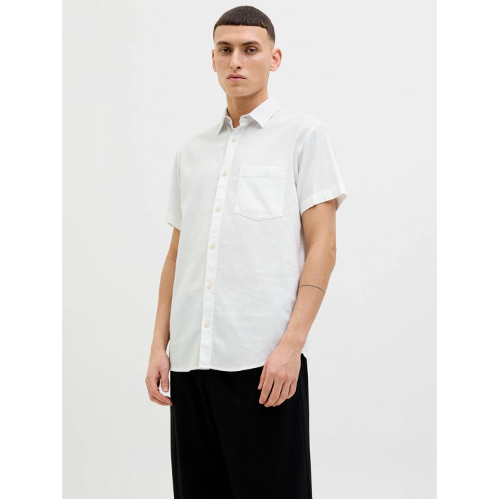 JACK&JONES ORIGINALS JORVARENNA DOBBY SHIRT SS Cloud Dancer | Freewear JORVARENNA DOBBY SHIRT SS - www.freewear.nl - Freewear