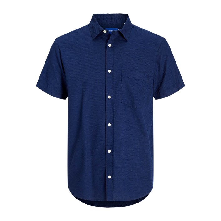 JACK&JONES ORIGINALS JORVARENNA DOBBY SHIRT SS Ocean Cavern | Freewear JORVARENNA DOBBY SHIRT SS - www.freewear.nl - Freewear