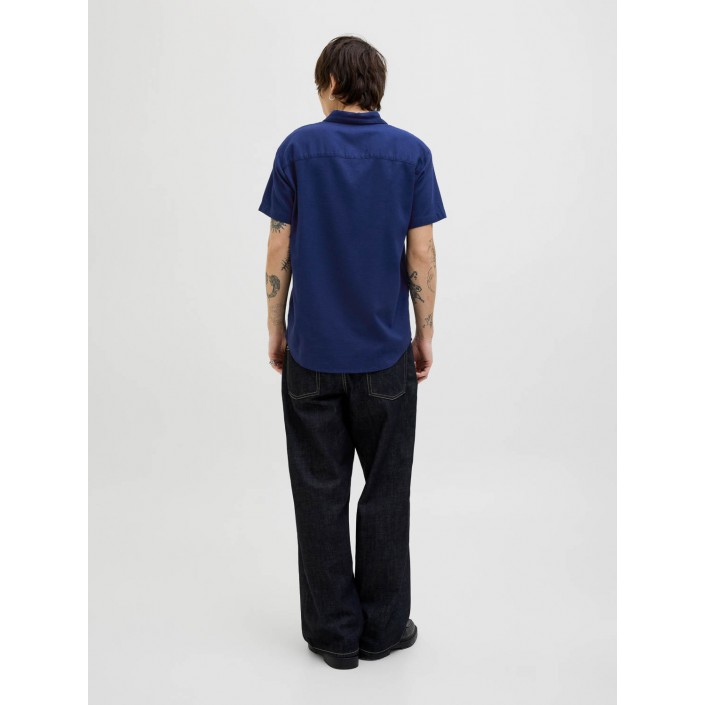 JACK&JONES ORIGINALS JORVARENNA DOBBY SHIRT SS Ocean Cavern | Freewear JORVARENNA DOBBY SHIRT SS - www.freewear.nl - Freewear
