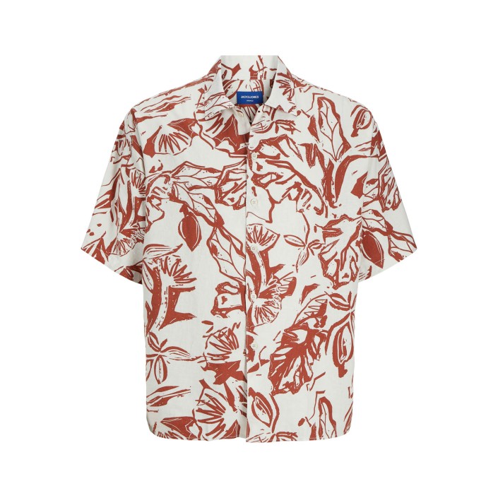 JACK&JONES ORIGINALS JORPAROS AOP OVERSIZED SHIRT SS Cloud Dancer | Freewear JORPAROS AOP OVERSIZED SHIRT SS - www.freewear.nl - Freewear