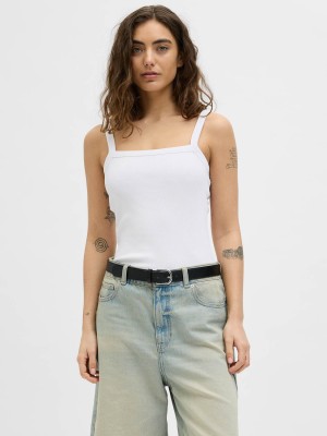 JACK&JONES ORIGINALS JXFIFI STR SL RIB TOP JRS SN Bright White | Freewear JXFIFI STR SL RIB TOP JRS SN - www.freewear.nl - Freewear