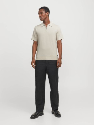 JACK%JONES PREMIUM JPRBLAMILANO SPRING KNIT POLO SS SN Silver Lining | Freewear JPRBLAMILANO SPRING KNIT POLO SS SN - www.freewear.nl - Freewear