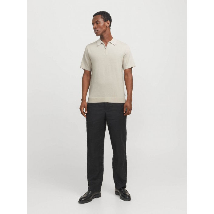 JACK%JONES PREMIUM JPRBLAMILANO SPRING KNIT POLO SS SN Silver Lining | Freewear JPRBLAMILANO SPRING KNIT POLO SS SN - www.freewear.nl - Freewear