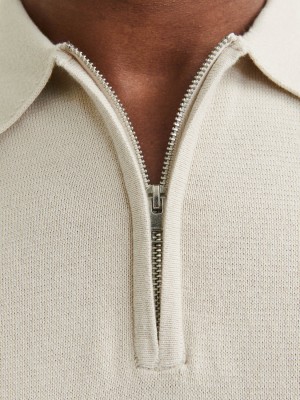JACK%JONES PREMIUM JPRBLAMILANO SPRING KNIT POLO SS SN Silver Lining | Freewear JPRBLAMILANO SPRING KNIT POLO SS SN - www.freewear.nl - Freewear