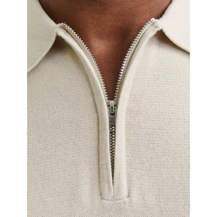 JACK%JONES PREMIUM JPRBLAMILANO SPRING KNIT POLO SS SN Silver Lining | Freewear JPRBLAMILANO SPRING KNIT POLO SS SN - www.freewear.nl - Freewear