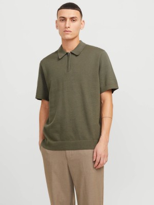 JACK%JONES PREMIUM JPRBLAMILANO SPRING KNIT POLO SS SN Tea Leaf | Freewear JPRBLAMILANO SPRING KNIT POLO SS SN - www.freewear.nl - Freewear