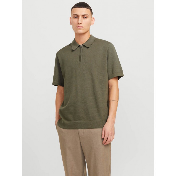 JACK%JONES PREMIUM JPRBLAMILANO SPRING KNIT POLO SS SN Tea Leaf | Freewear JPRBLAMILANO SPRING KNIT POLO SS SN - www.freewear.nl - Freewear