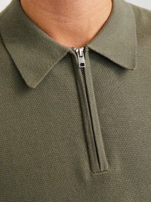 JACK%JONES PREMIUM JPRBLAMILANO SPRING KNIT POLO SS SN Tea Leaf | Freewear JPRBLAMILANO SPRING KNIT POLO SS SN - www.freewear.nl - Freewear
