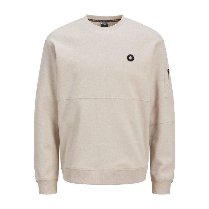 JACK&JONES ORIGINALS JCOJOE SWEAT CREW NECK SMU Moonbeam | Freewear JCOJOE SWEAT CREW NECK SMU - www.freewear.nl - Freewear