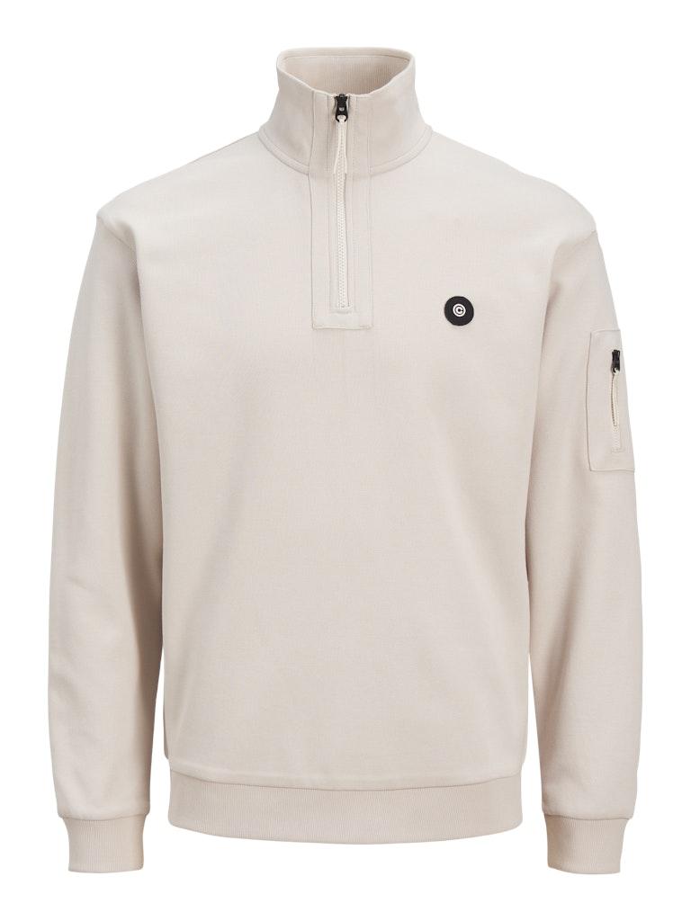 Jack & Jones Trui Jcodonald Half Zip Sweat Smu 12271425 Moonbeam Mannen Maat - M