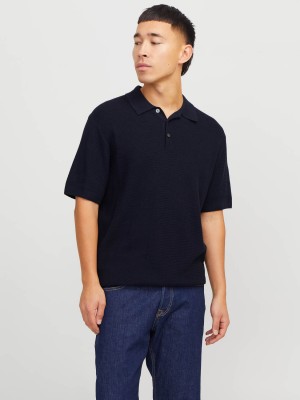 JACK%JONES PREMIUM JPRCCCOOPER KNIT POLO SS SN Night Sky | Freewear JPRCCCOOPER KNIT POLO SS SN - www.freewear.nl - Freewear