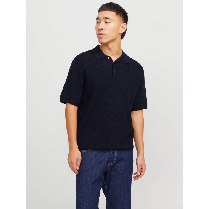 JACK%JONES PREMIUM JPRCCCOOPER KNIT POLO SS SN Night Sky | Freewear JPRCCCOOPER KNIT POLO SS SN - www.freewear.nl - Freewear