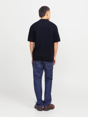 JACK%JONES PREMIUM JPRCCCOOPER KNIT POLO SS SN Night Sky | Freewear JPRCCCOOPER KNIT POLO SS SN - www.freewear.nl - Freewear
