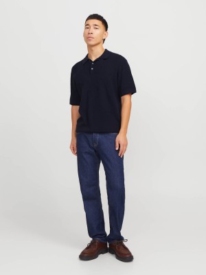 JACK%JONES PREMIUM JPRCCCOOPER KNIT POLO SS SN Night Sky | Freewear JPRCCCOOPER KNIT POLO SS SN - www.freewear.nl - Freewear